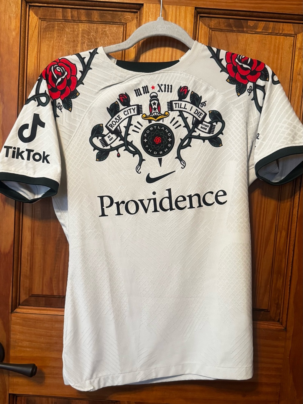 Nike Providence White Portland Timbers Tattoo Crest Short-Sleeve Jersey